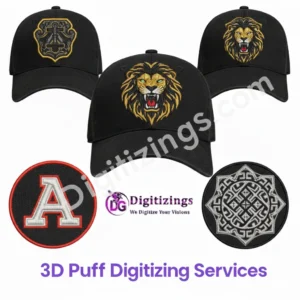 3D Puff Digitizing Services USA | Custom 3D Puff Embroidery Digitizing Experts