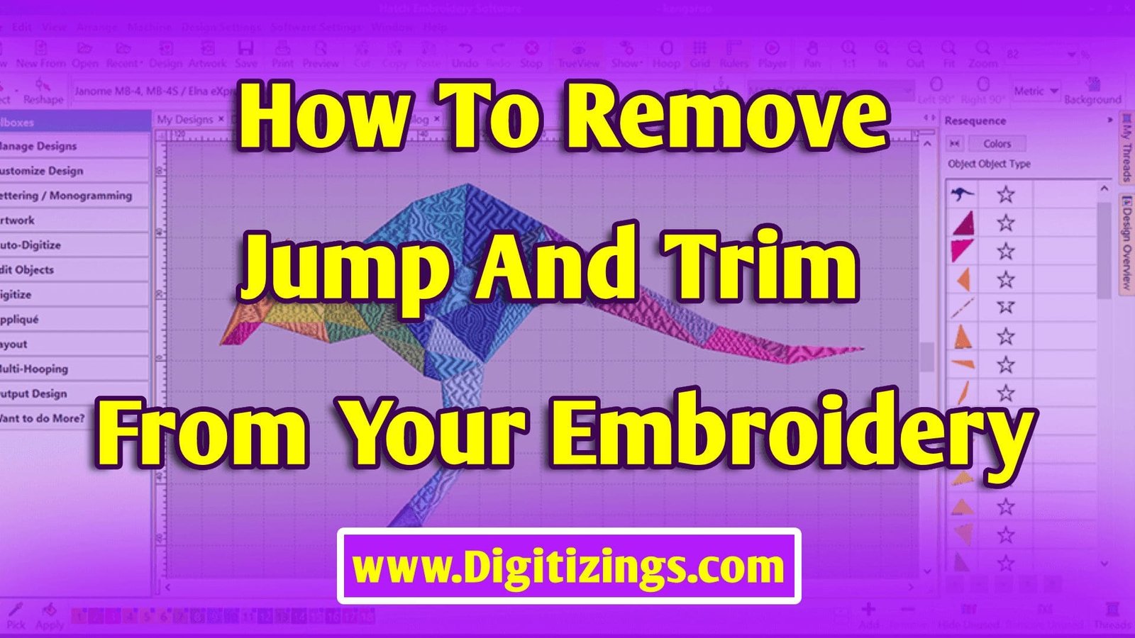 how to remove trim and jumps from your embroidery