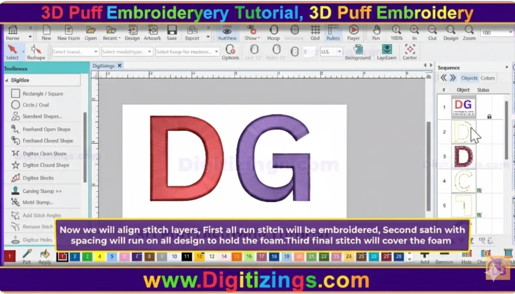 3d puff embroidery digitizing tutorial, 3d puff embroidery