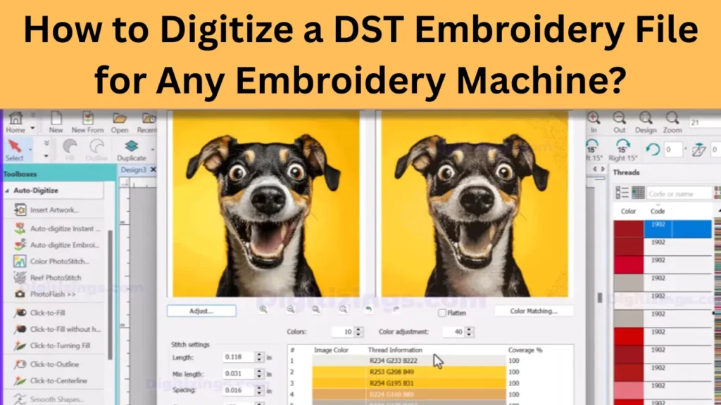 how to digitize a dst embroidery file for any embroidery machine
