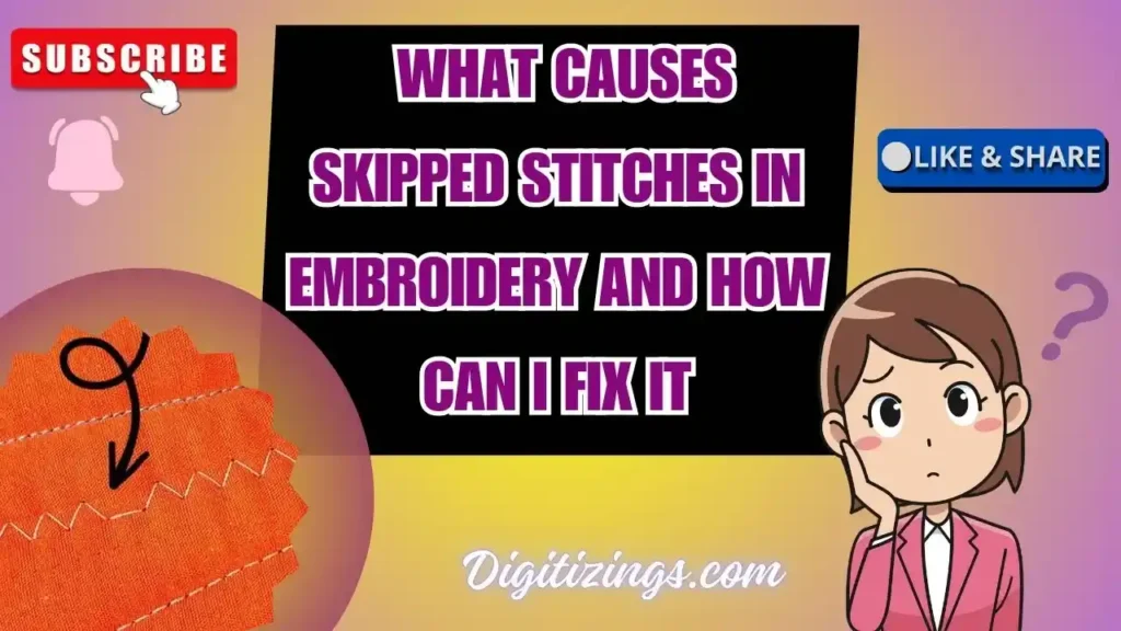 what causes skipped stitches in embroidery how can i fix it