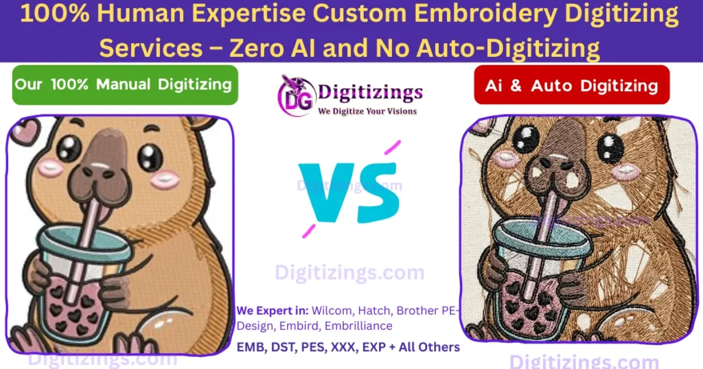 100% human expertise custom embroidery digitizing services – zero ai and no auto-digitizing