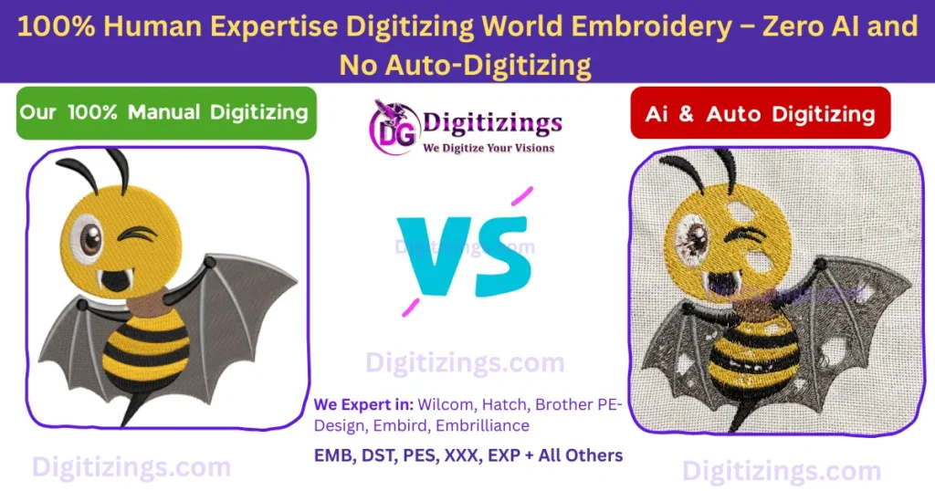 100% human expertise digitizing world embroidery – zero ai and no auto-digitizing