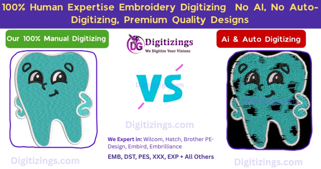 100% human expertise embroidery digitizing – no ai, no auto-digitizing, premium quality designs