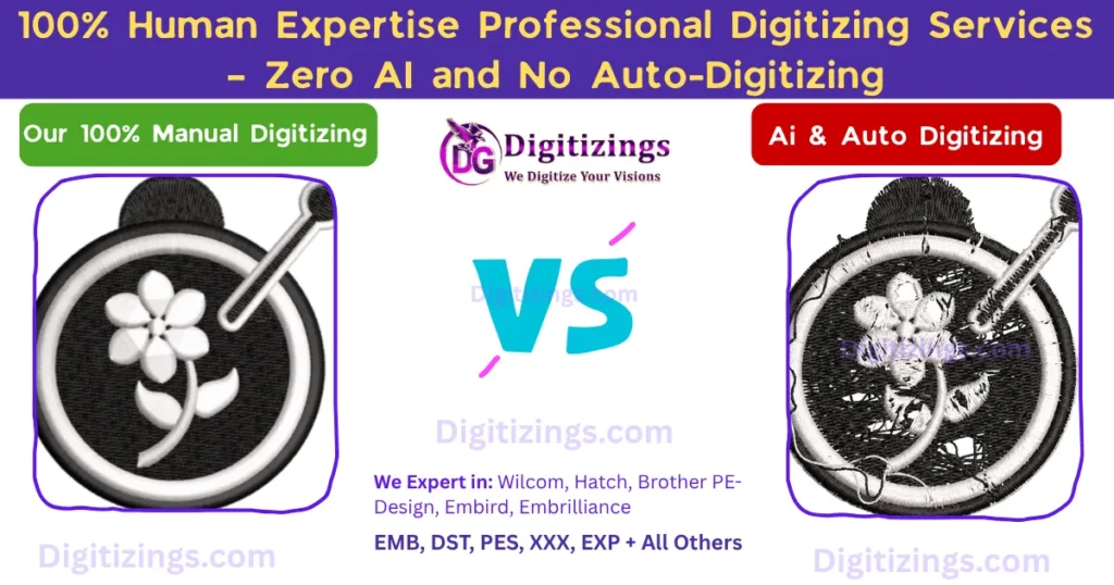 100% human expertise professional digitizing services – zero ai and no auto-digitizing