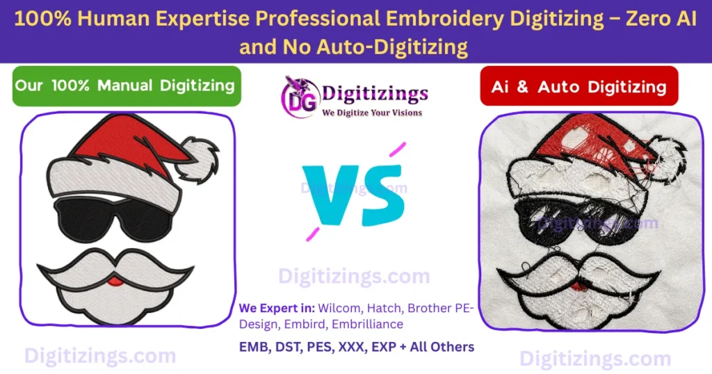 100% human expertise professional embroidery digitizing – zero ai and no auto-digitizing