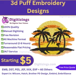 3d Puff Embroidery Designs