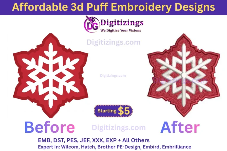 affordable 3d puff embroidery designs
