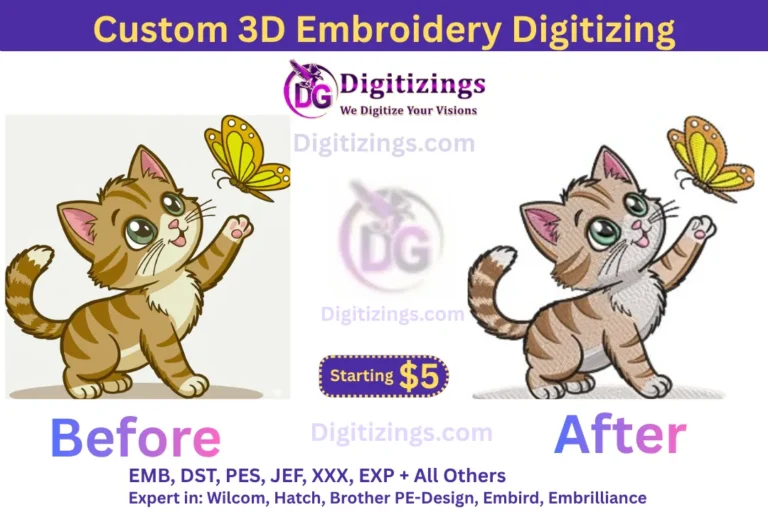 custom 3d embroidery digitizing