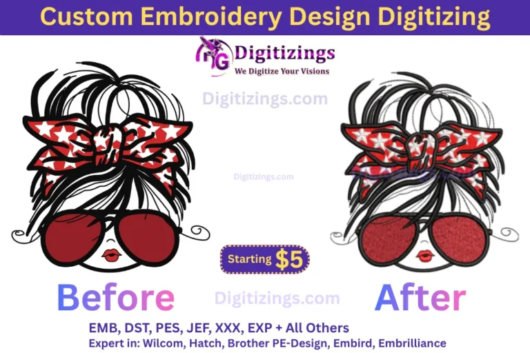 custom embroidery design digitizing