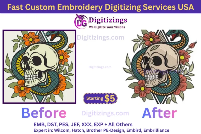 fast custom embroidery digitizing services usa