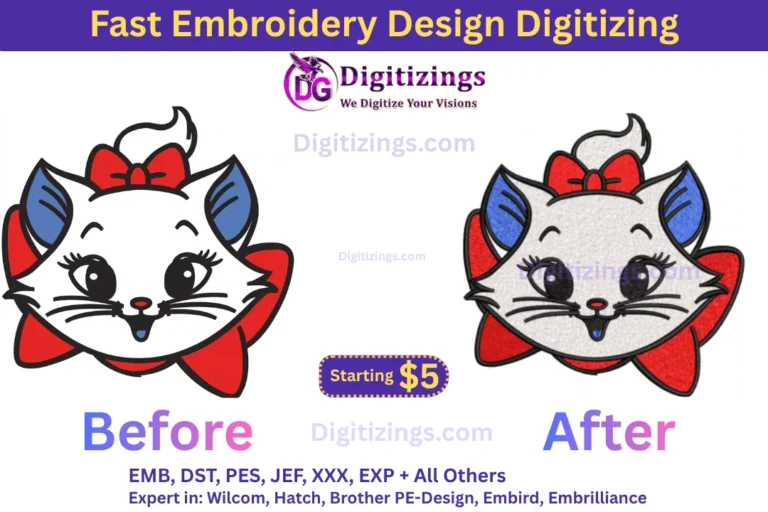 fast embroidery design digitizing