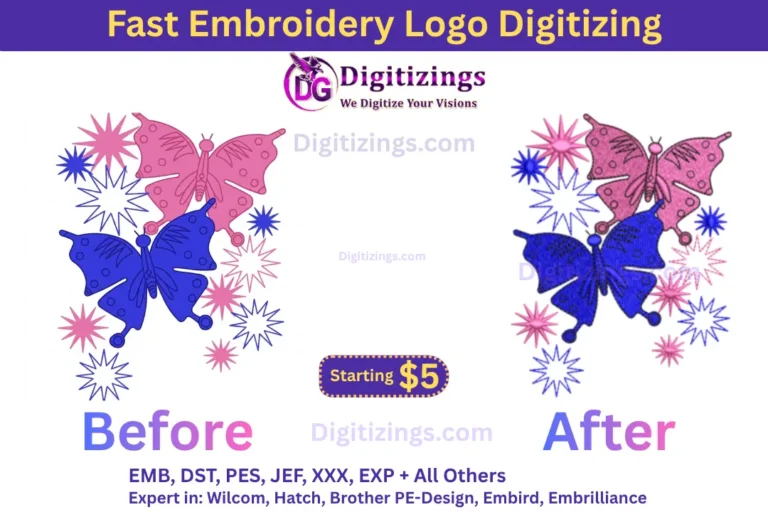 fast embroidery logo digitizing