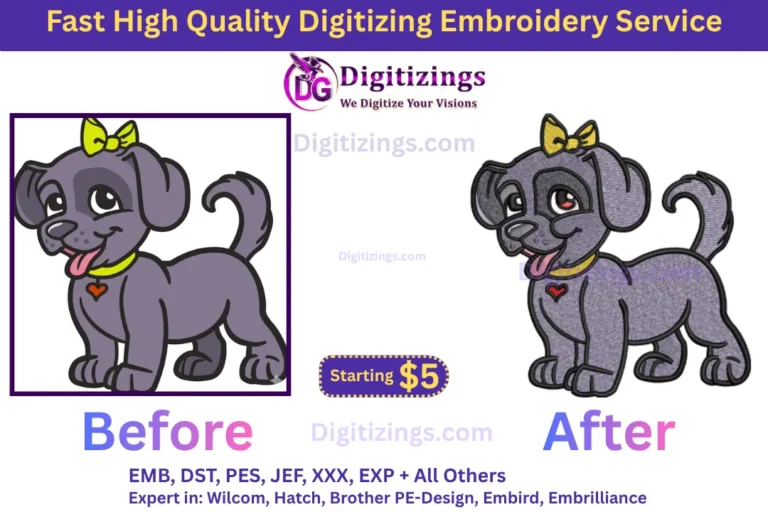 fast high quality digitizing embroidery service