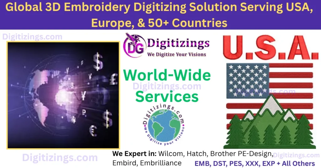 global 3d embroidery digitizing solution serving usa, europe, & 50+ countries