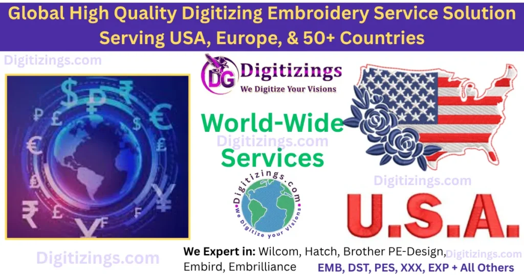 global high quality digitizing embroidery service solution serving usa, europe, & 50+ countries