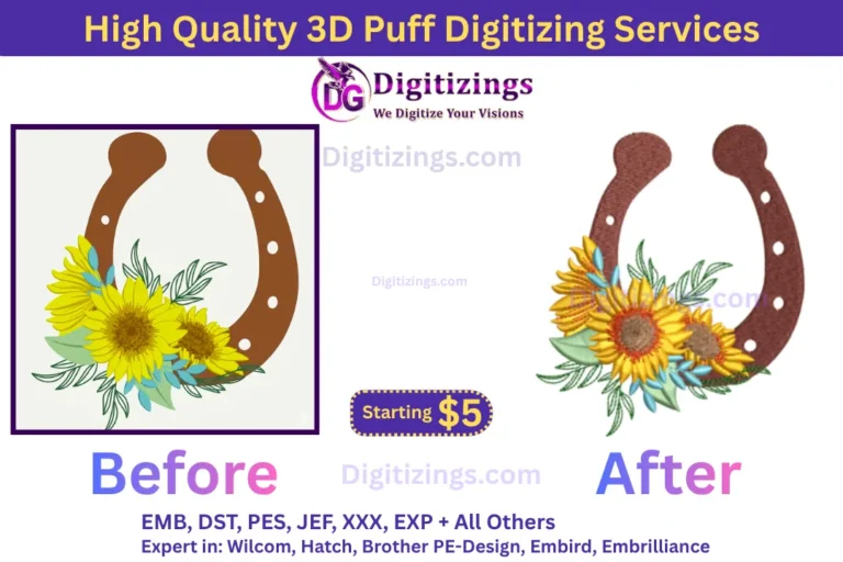 high quality 3d puff digitizing services