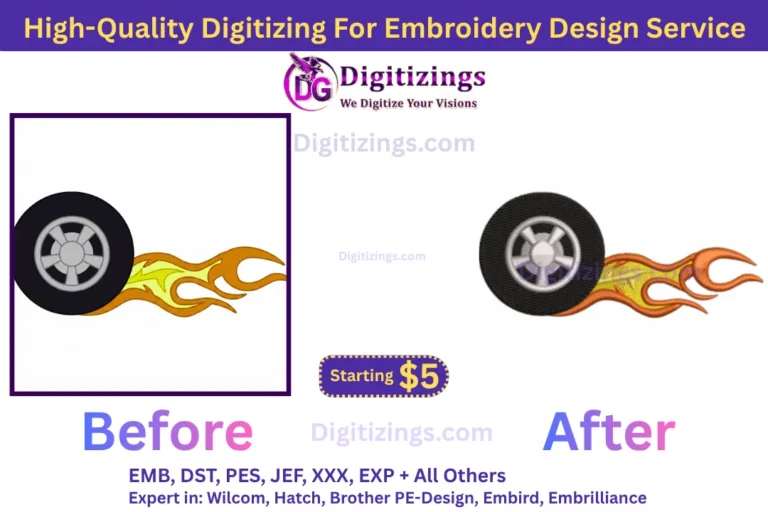 high quality digitizing for embroidery design service