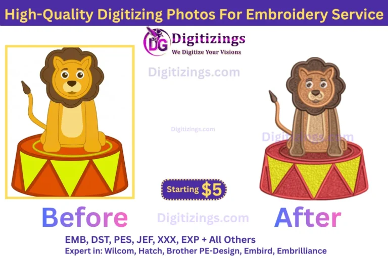 high-quality digitizing photos for embroidery service