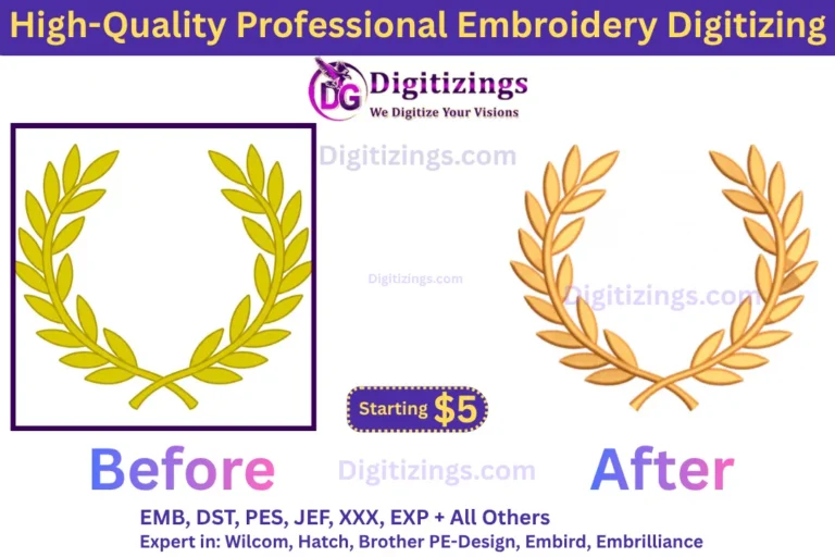 high-quality professional embroidery digitizing