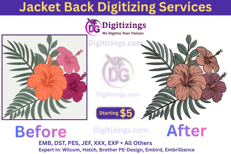 jacket back digitizing services