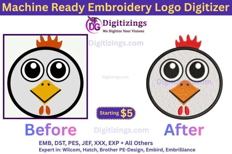 machine ready embroidery logo digitizer