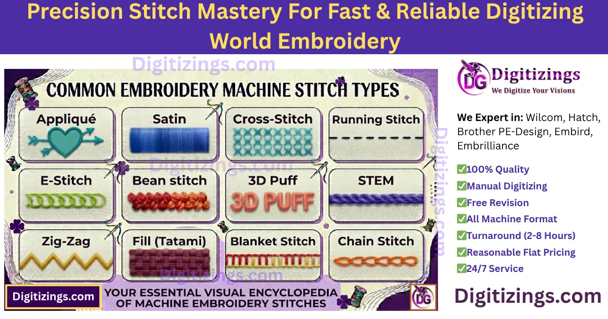 precision stitch mastery for fast & reliable digitizing world embroidery