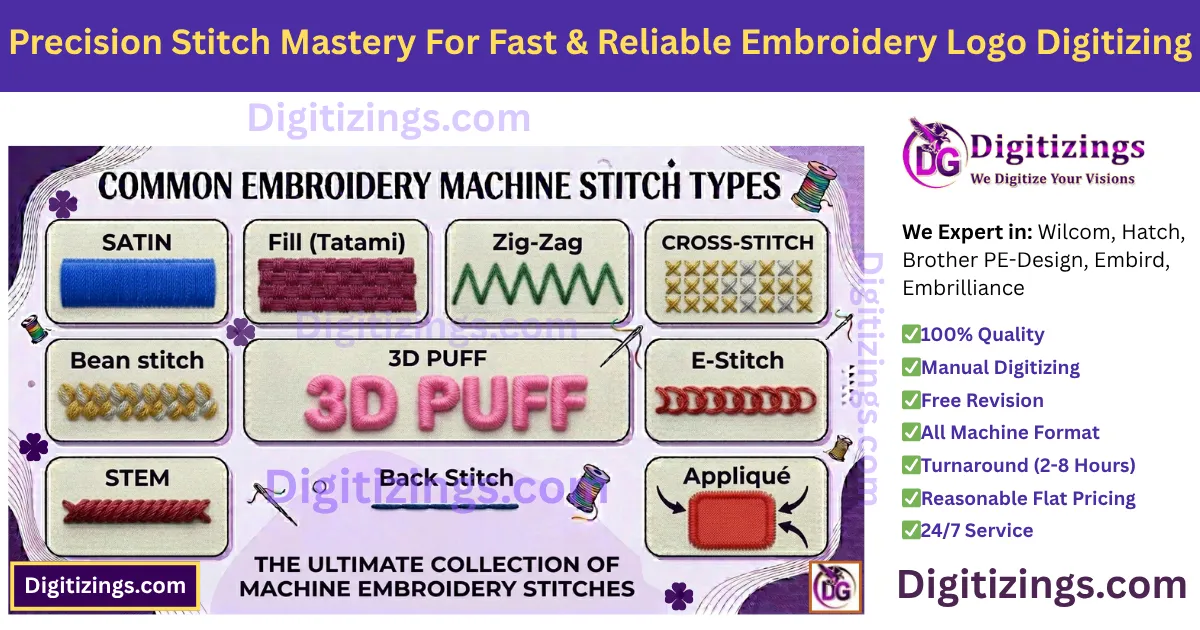 precision stitch mastery for fast & reliable embroidery logo digitizing