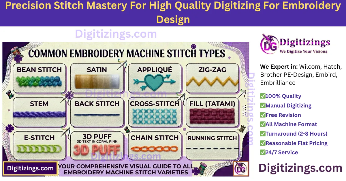 precision stitch mastery for high quality digitizing for embroidery design