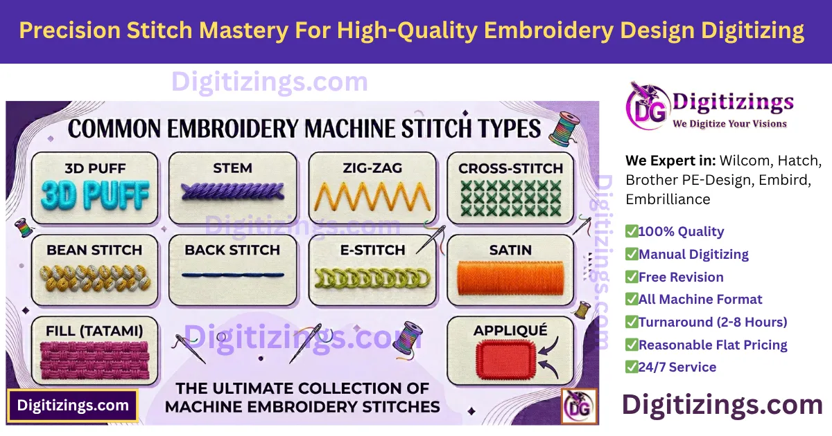 precision stitch mastery for high-quality embroidery design digitizing