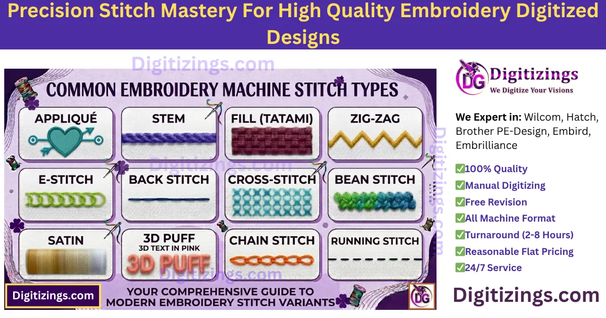 precision stitch mastery for high quality embroidery digitized designs