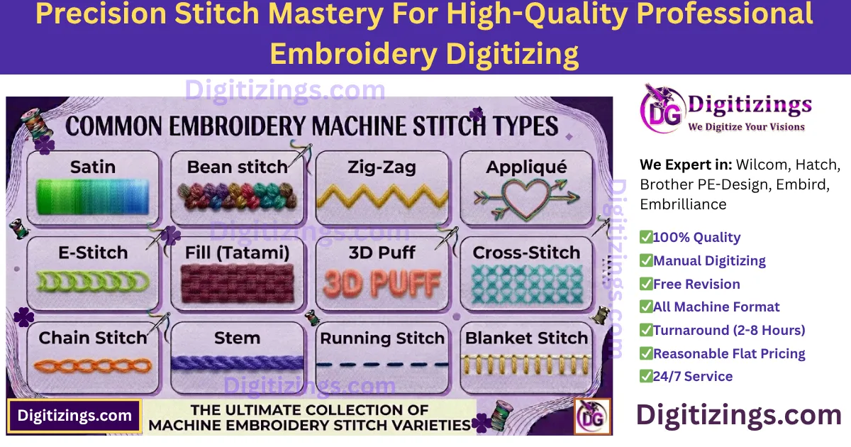 precision stitch mastery for high-quality professional embroidery digitizing