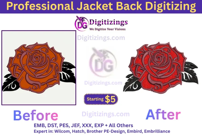 professional jacket back digitizing