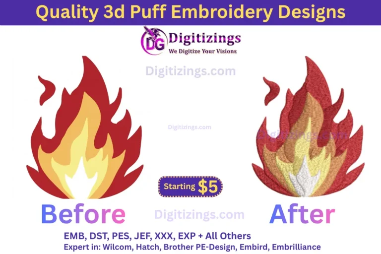quality 3d puff embroidery designs