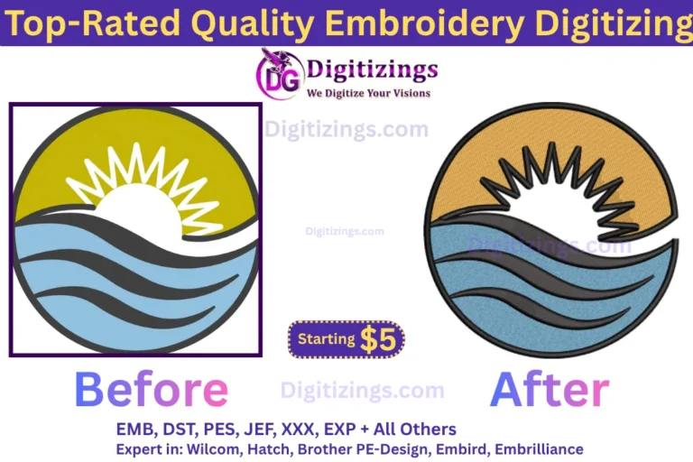 top-rated quality embroidery digitizing