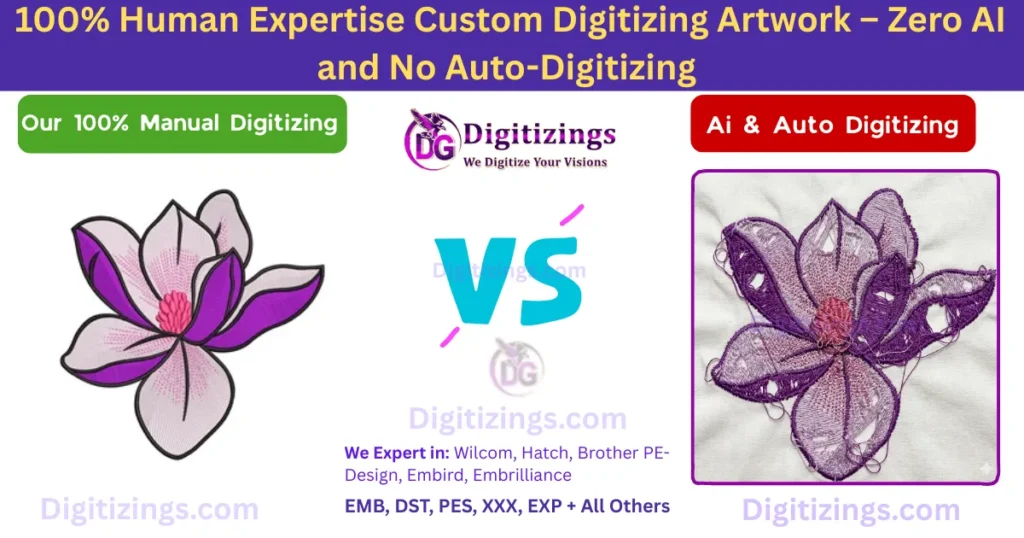100% human expertise custom digitizing artwork – zero ai and no auto-digitizing