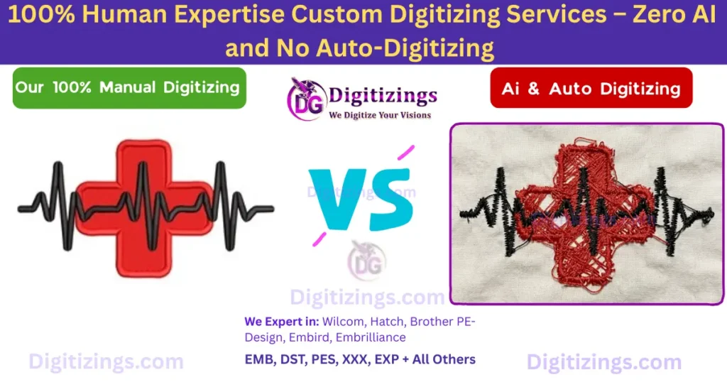 100% human expertise custom digitizing services – zero ai and no auto-digitizing