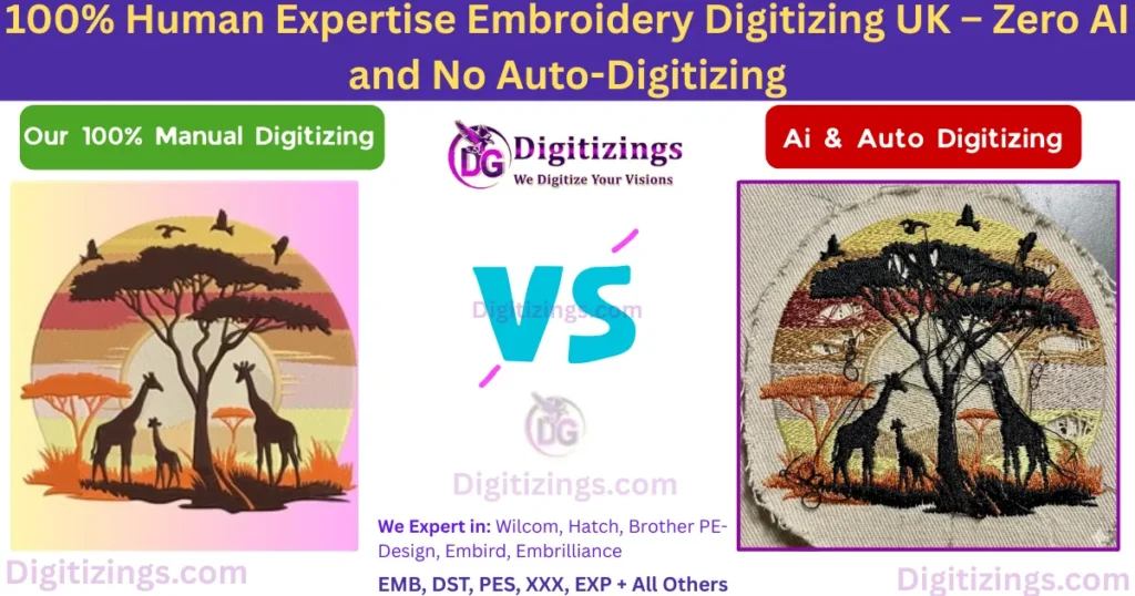 100% human expertise embroidery digitizing uk – zero ai and no auto-digitizing