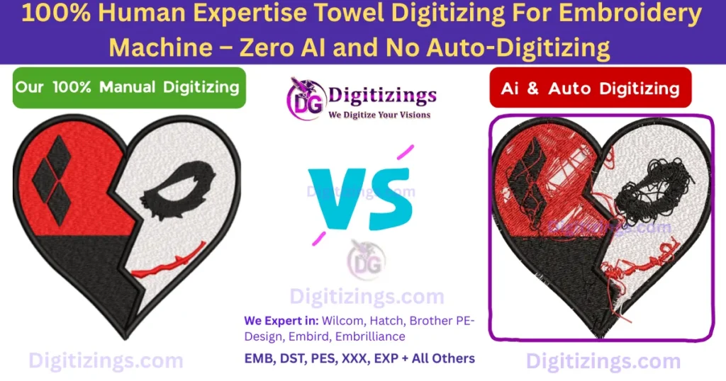 100% human expertise towel digitizing for embroidery machine – zero ai and no auto-digitizing