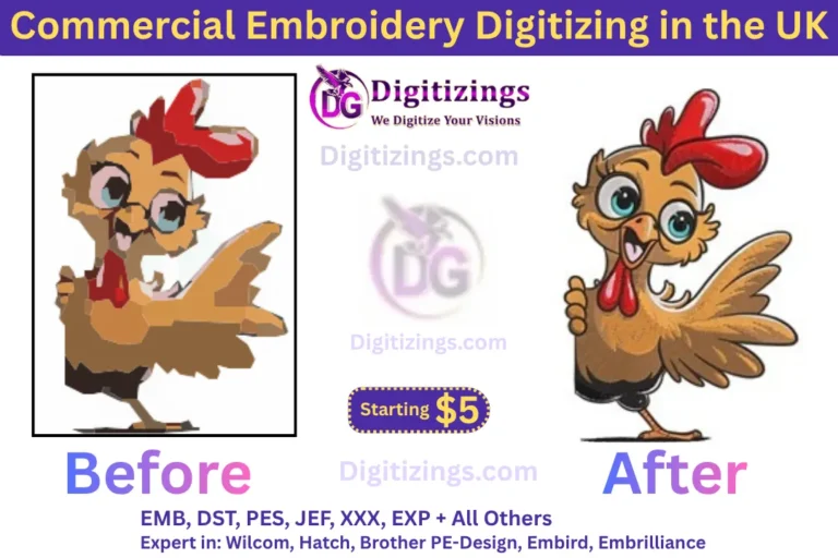commercial embroidery digitizing in the uk