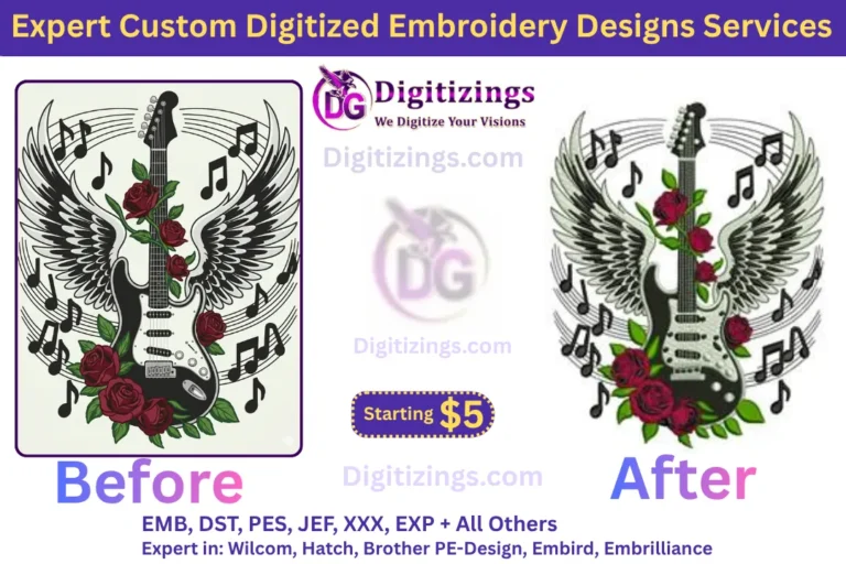 expert custom digitized embroidery designs services