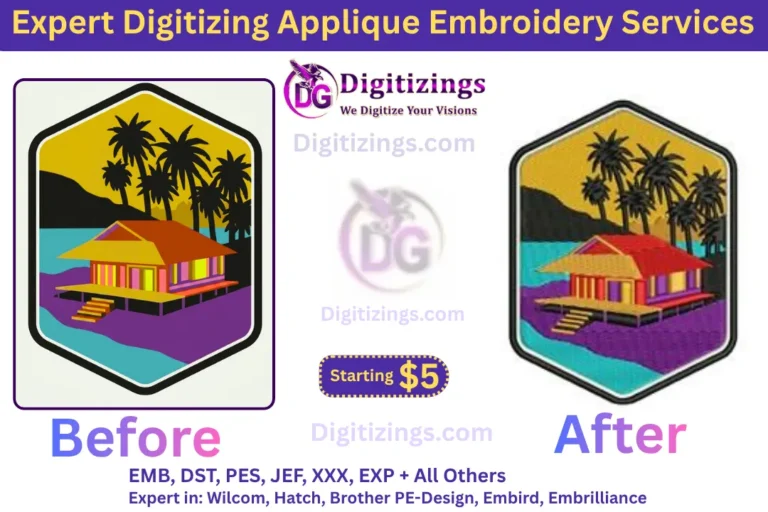 expert digitizing applique embroidery services