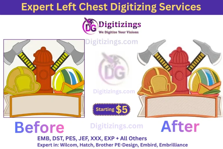 expert left chest digitizing services