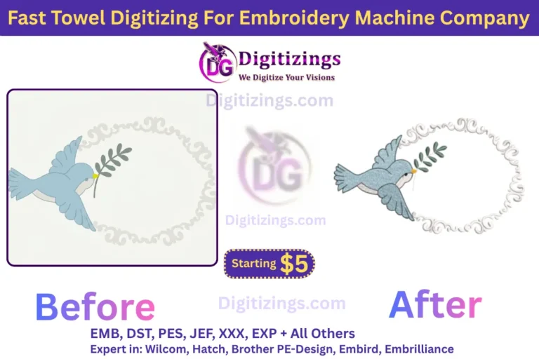 fast towel digitizing for embroidery machine company