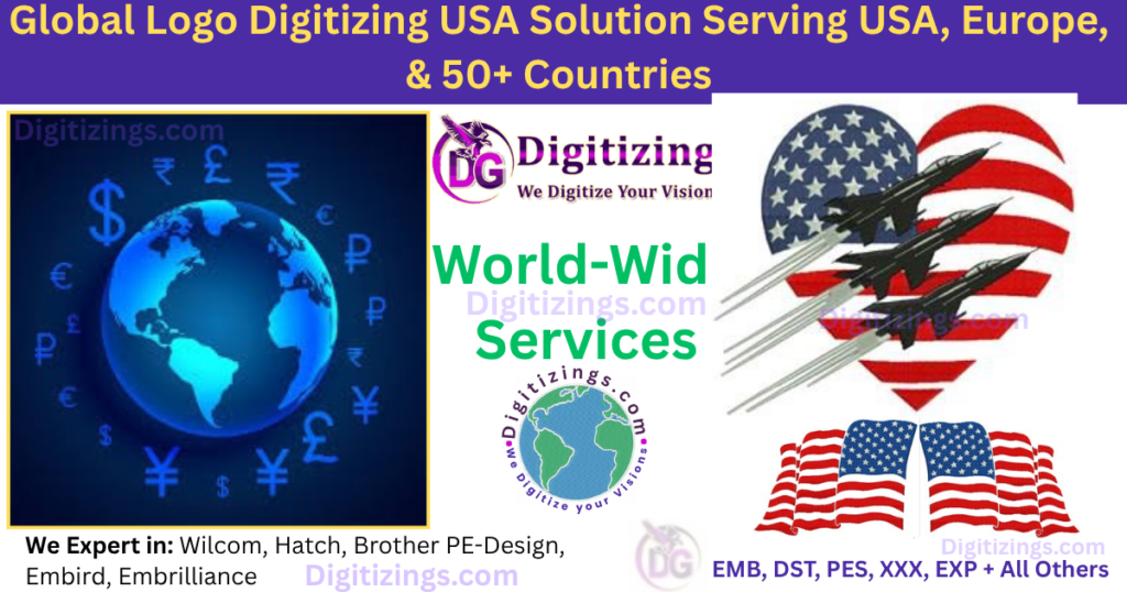 global logo digitizing usa solution serving usa, europe, & 50+ countries