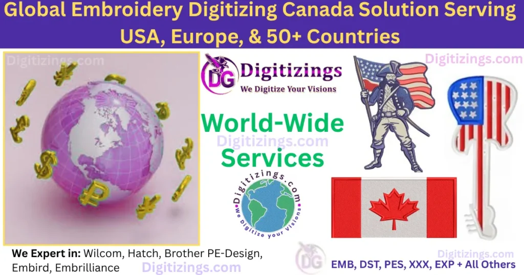 global embroidery digitizing canada solution serving usa, europe, & 50+ countries