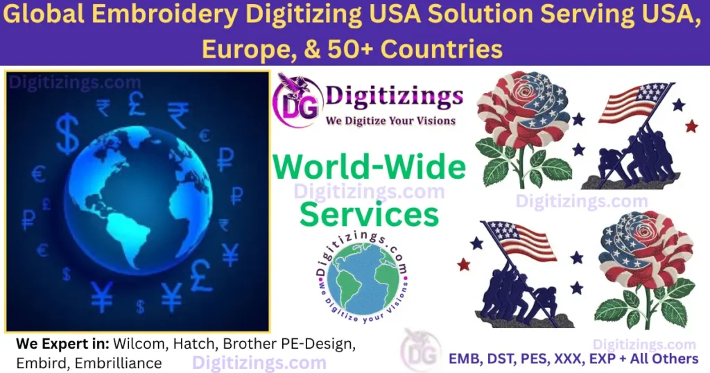 global embroidery digitizing usa solution serving usa, europe, & 50+ countries