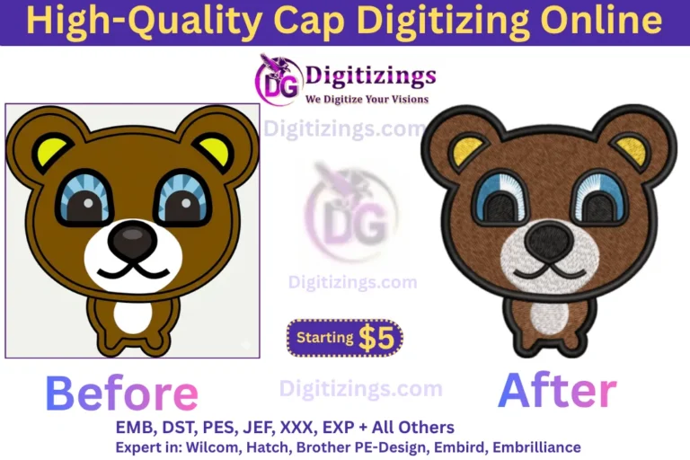 high quality cap digitizing online