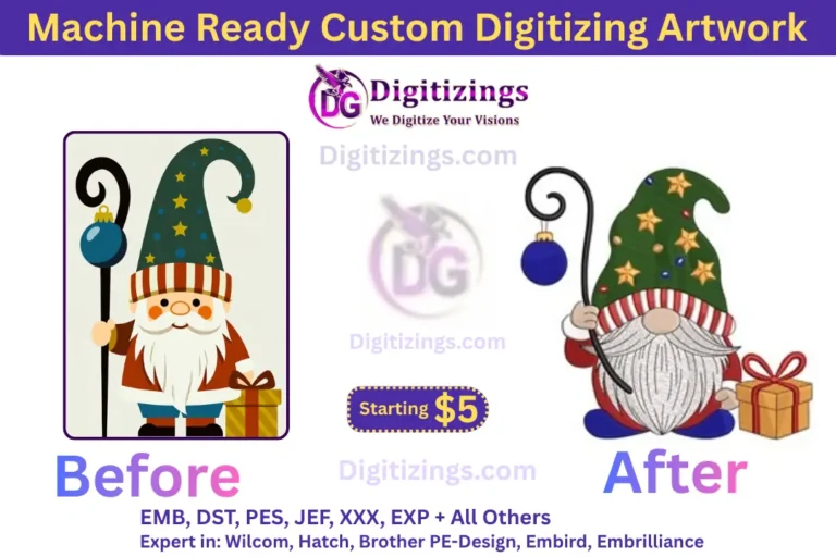 machine ready custom digitizing artwork