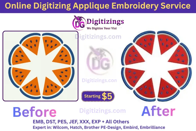 online digitizing applique embroidery service